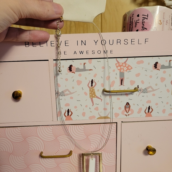 Silver square necklace - Picture 2 of 5